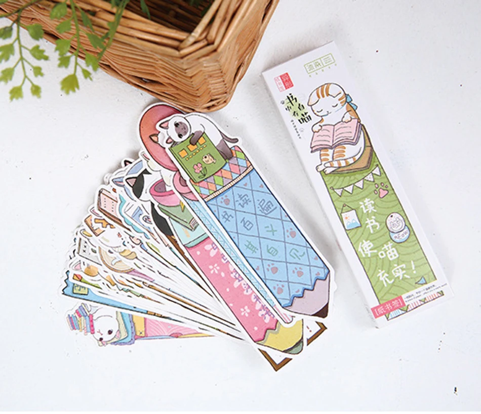 Распродажа модной одежды Papeleria закладки 30 шт./упак. для кошек в книге Закладка для книги Бумага Животные рекламных подарков Канцтовары пленка