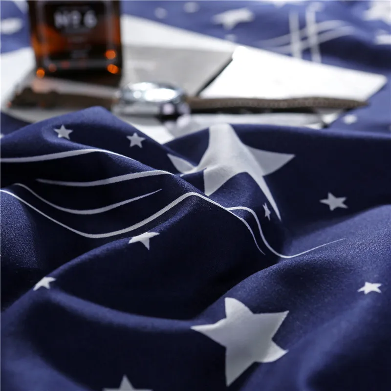 Пододеяльник с принтом звезд в полоску клетку постельные принадлежности простой