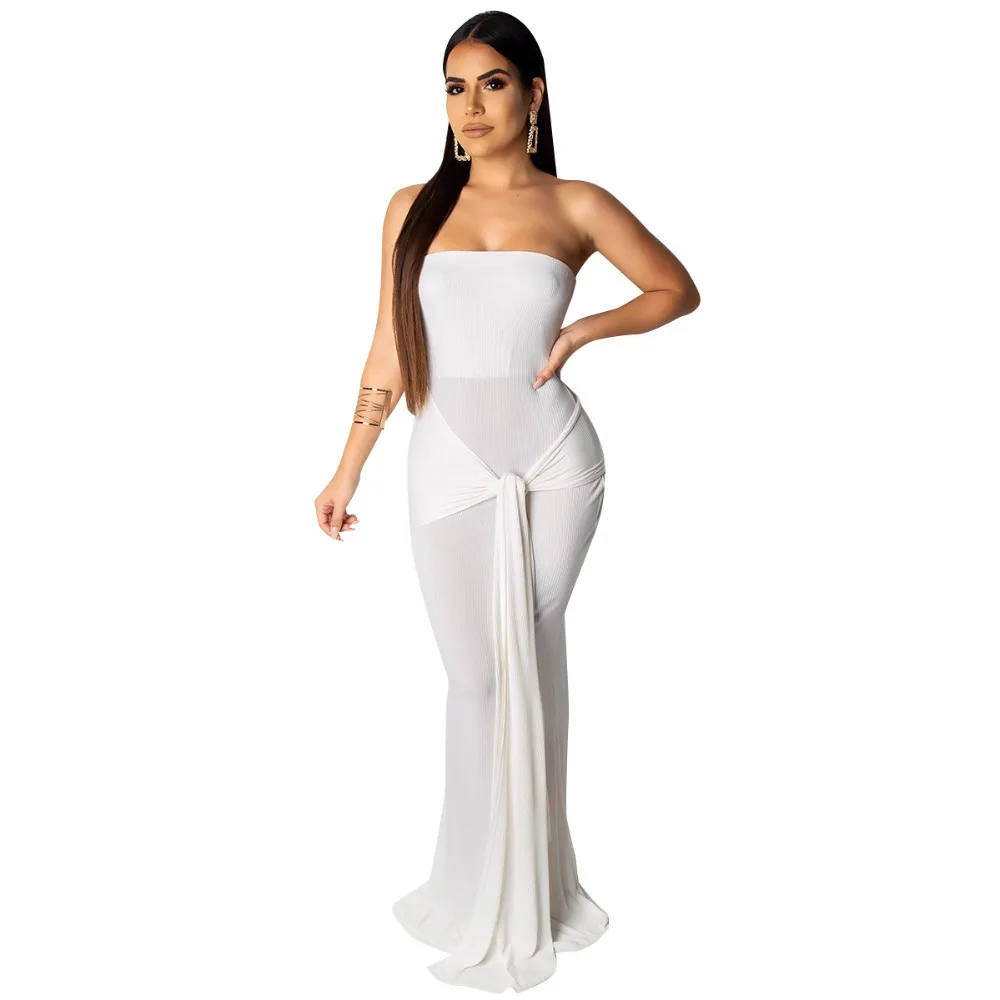 Белое/оранжевое/черное/фиолетовое/синее сексуальное платье макси без бретелек с