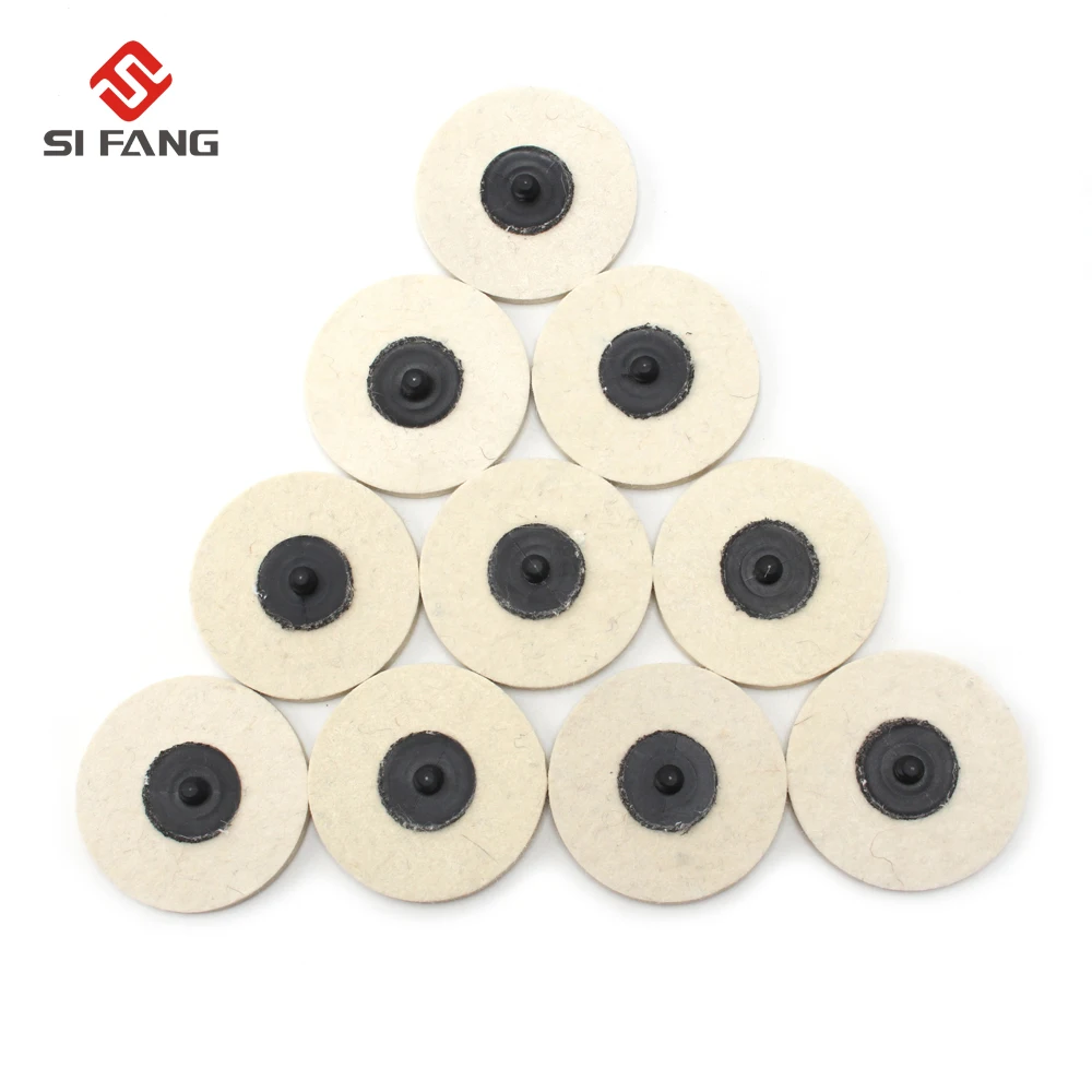 

10Pcs 3" 75mm Roloc Style Compressed Wool QC Disc Polishing Buffing Pads Wheels for Drill Power Tools