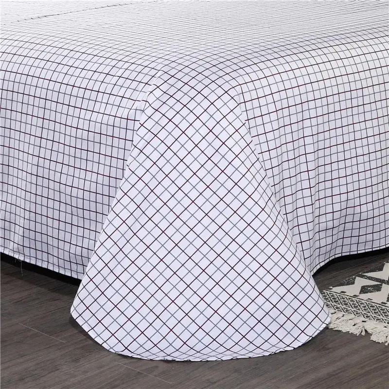 Темно-синий постельное белье в клетку Комплект постельного белья из чистого