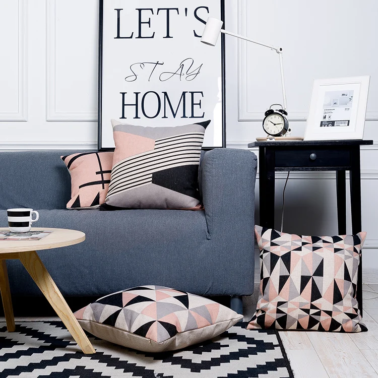 Прямая поставка красочная наволочка для подушки с геометрическим рисунком