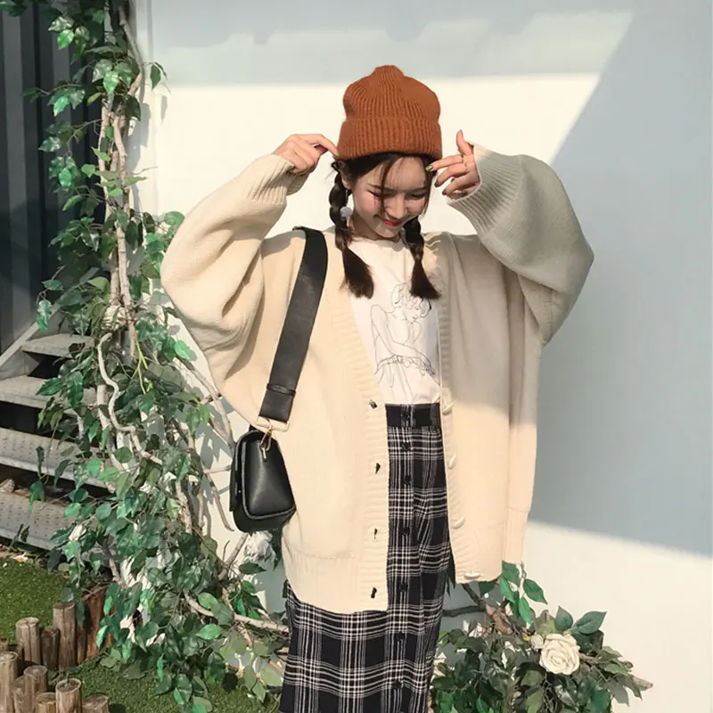 Korean Female Cardigan Jacket Tide Medium Long Bat Sleeve Autumn Sweater Women Plus Size Winter Blouses feminina Coat SS202 |