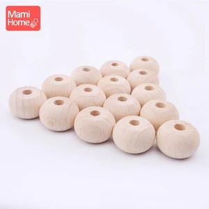 Mamihome 10 шт. деревянный Прорезыватель для зубов бук счеты бусины 23*15 мм деревянные бусины для ребенка жевать игрушка Сделай Сам аксессуары для новорожденных подарки детей, у которых режутся зубки