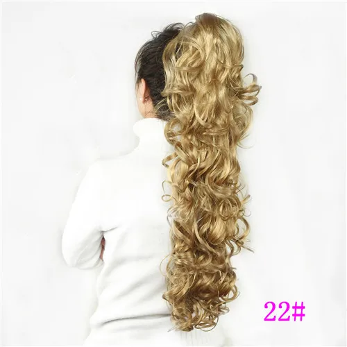 USMEI 32 ''Синтетический хвост волнистые 613# коготь клип в хвостик наращивание волос термостойкие искусственные волосы 5 цветов - Цвет: #22