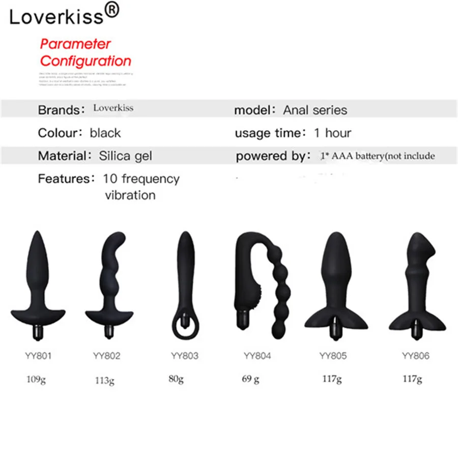 Loverkiss силиконовый Анальная пробка вибратор 10 скоростей вибрирующие анальные