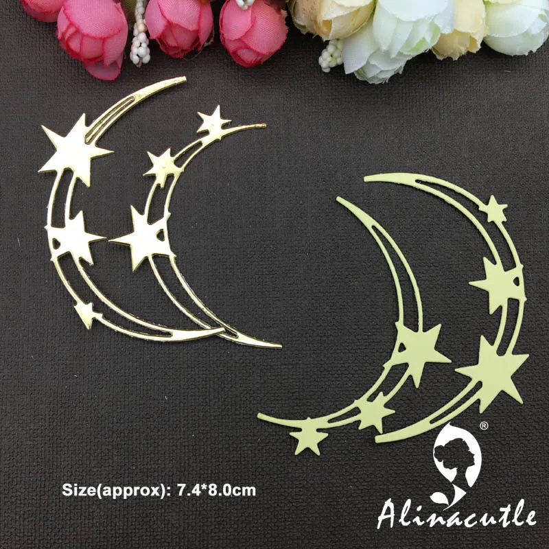 Металлические режущие штампы для скрапбукинга alinacraft 2 шт. звезда полукруг луна