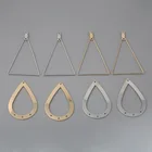 Серьги с отверстиями, подвески из родиевого золота, Длинные Треугольные металлические подвески для сережек, фурнитура для самостоятельного изготовления ювелирных украшений