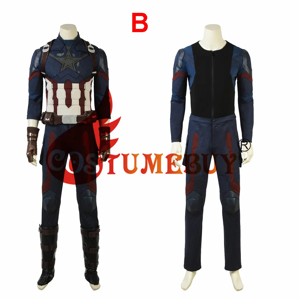 CostumeBuy Мстители Бесконечная война Капитан Америка Косплэй взрослый костюм Мстители 3 Стив костюм Роджерс костюм L920