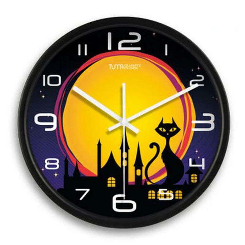Большой АРТ Мультфильм Креативные настенные часы современный дизайн