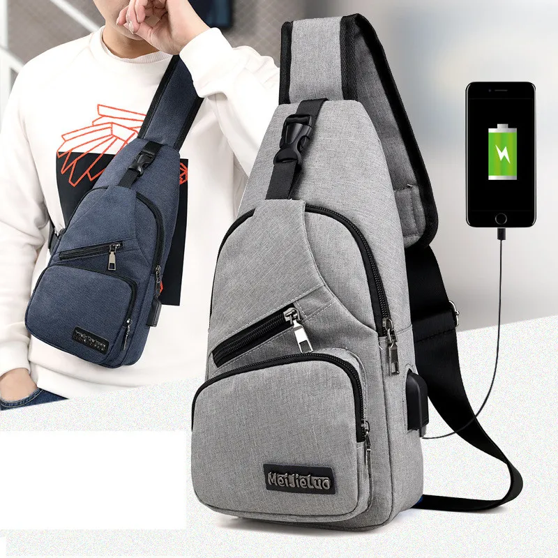 

Hot sale Male Shoulder Bags USB Charging Crossbody Bags Men Anti Theft Chest Bag School Summer Short Trip Messengers Bag XZ-116.