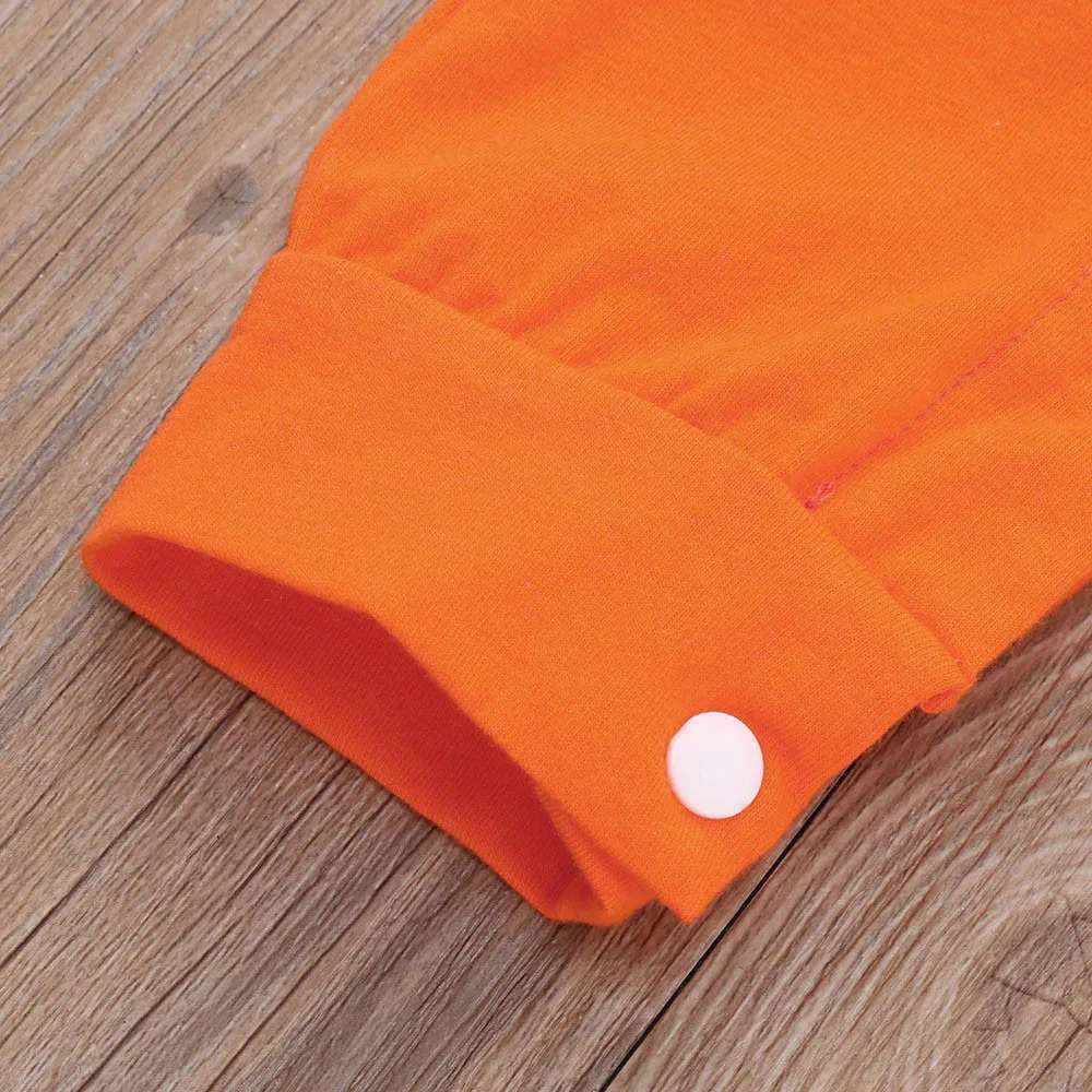 Модный хлопковый комбинезон с длинными рукавами и принтом для новорожденных