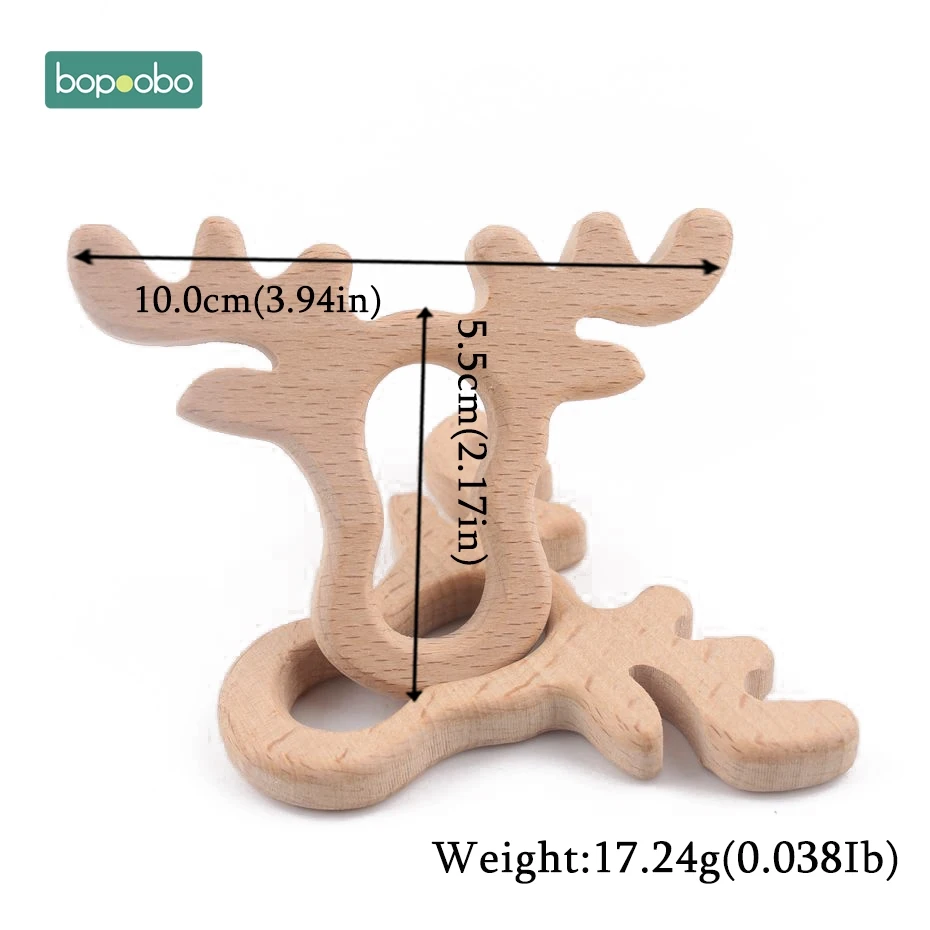 Elk head Bopobo 5 шт. деревянные игрушки-Прорезыватели в виде животных крошечные Прорезыватели для новорожденных детские игрушки Аксессуары для игр в спортзале детские игрушки деревянные прорезыватели - Цвет: Elk head