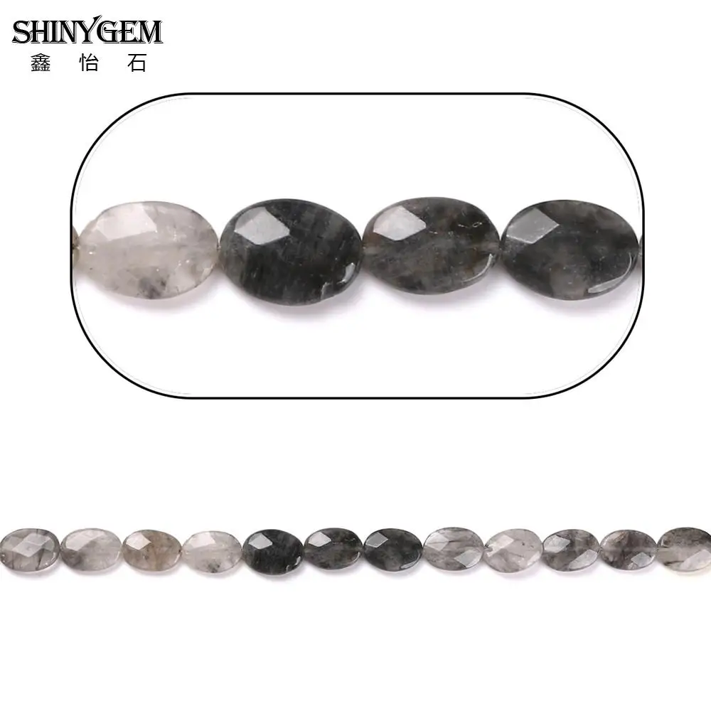 ShinyGem 15*20 мм/18*25 мм граненые искусственные овальные бусины серые зеркальные для