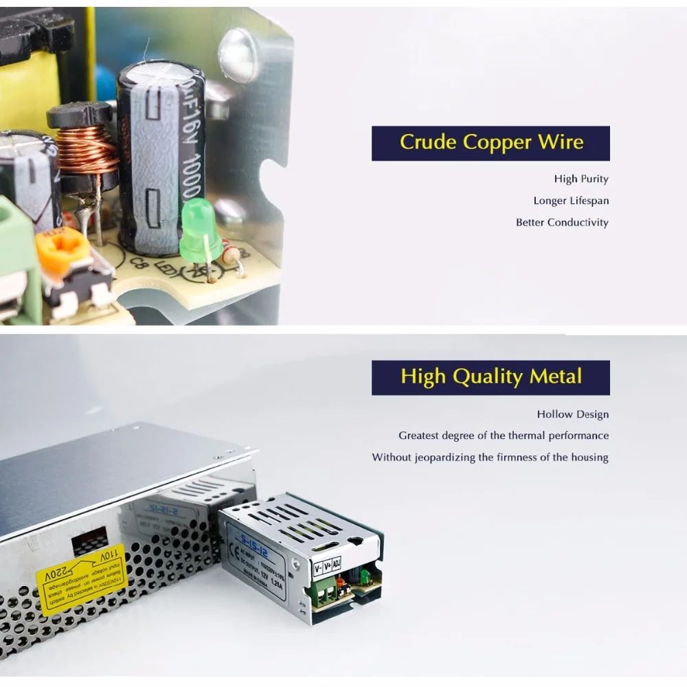 Трансформатор для светодиодных лент 12 в пост. Тока 2 А 3 5 8 15 20 30 100 265 перем. на