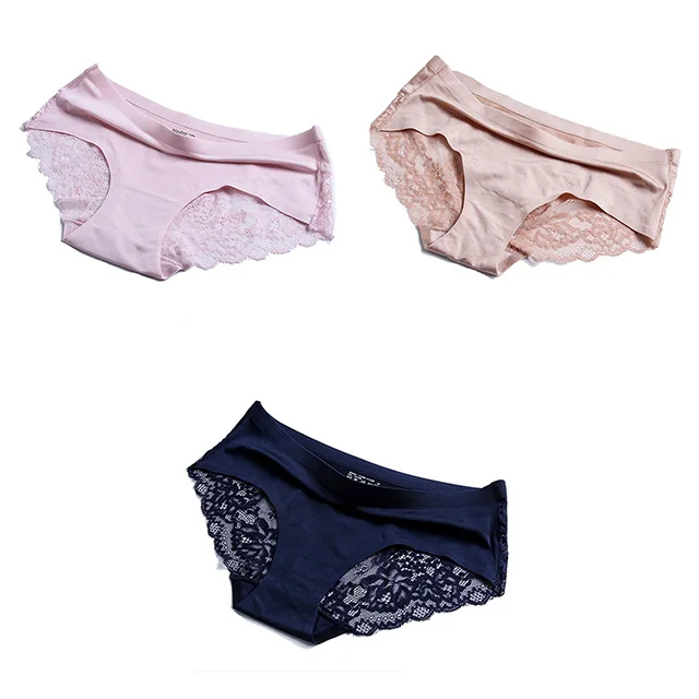 pink skin navy Женские трусики, кружевное женское нижнее белье, бесшовные трусики, сексуальные трусики, средняя посадка, шелковые трусы, хлопок, промежность, трусы, Прямая поставка - Цвет: pink skin navy