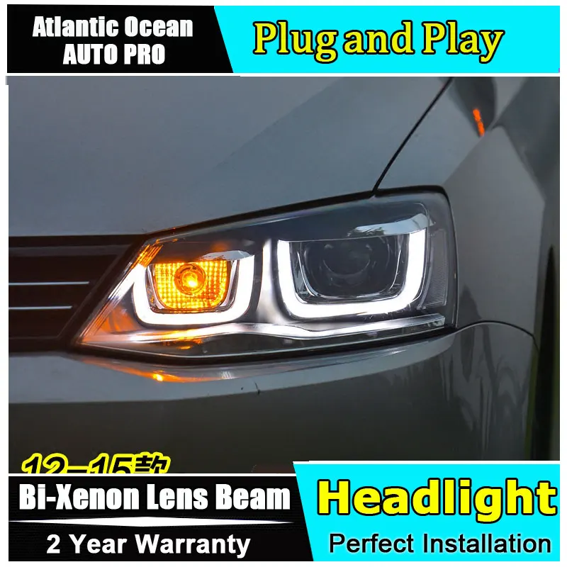 Новая фара для стайлинга автомобиля VW Jetta фары U angel eyes 2012 2018 Sagitar Биксеноновые