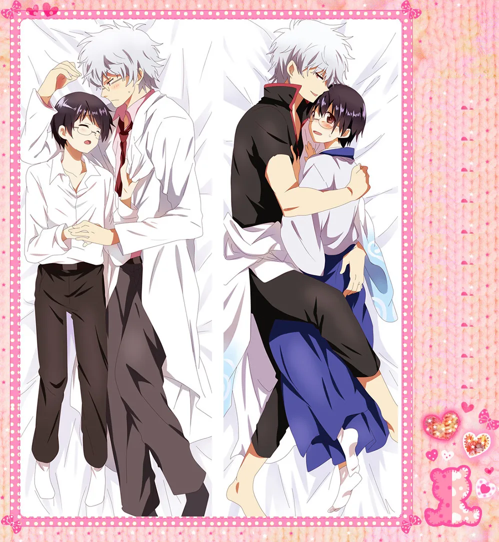 

Japanese Anime Cartoon Gintama Double sided hugging Pillow Case Pillow Cover Pillowcase Peach Skin 2 Way 71028