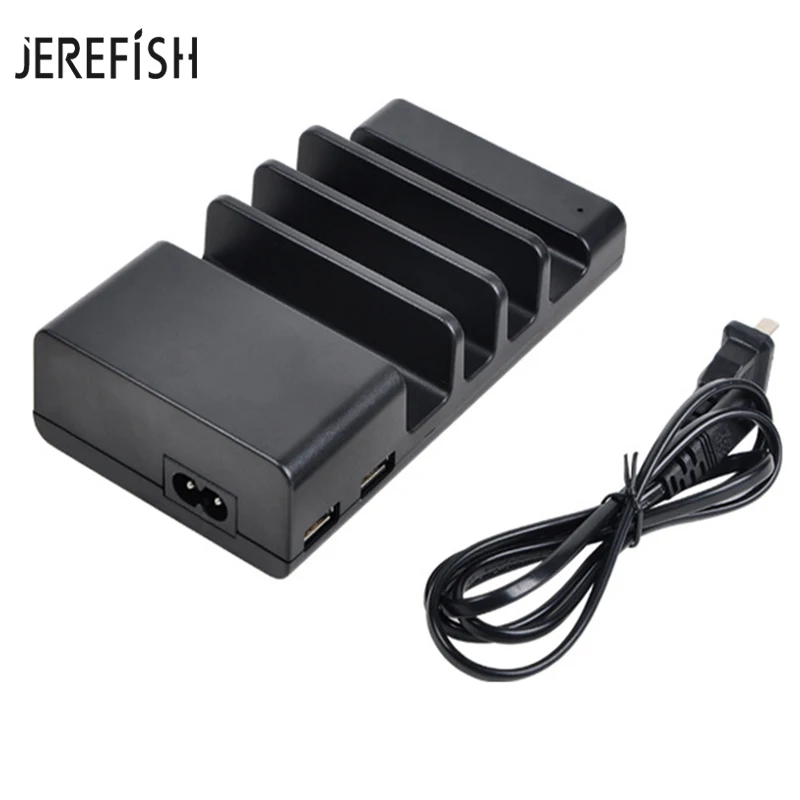 Зарядная Станция JEREFISH с 4 USB-портами Настольная док-станция несколькими портами