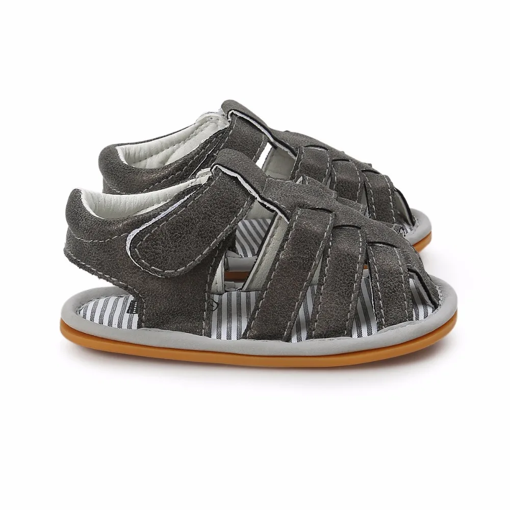 Jongen Sandalen/ летняя обувь для маленьких мальчиков; сандалии; нескользящие пляжные сандалии для первых шагов; нескользящая обувь из искусственной кожи на мягкой подошве для детей ясельного возраста