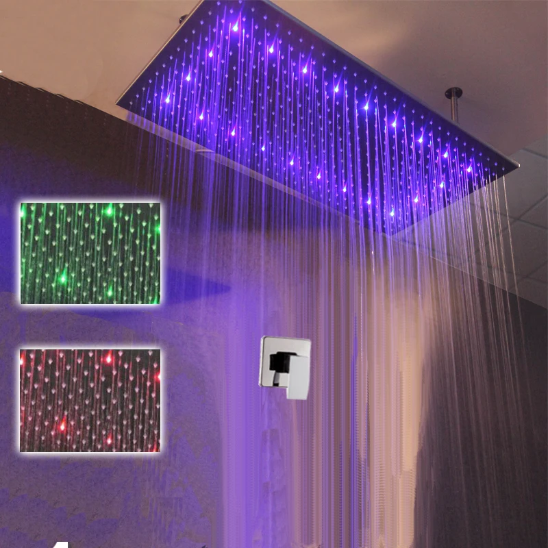 Европейский светодиодный набор для душа гидро Мощность Изменение Цвета Матовый