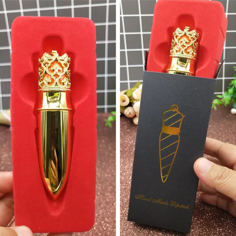 With Packaging Box 6 шт. пустой золотой тюбик для губной помады, роскошная алмазная корона с крышкой DIY бальзам для губ контейнер многоразового использования DIY блеск для губ косметический инструмент - Цвет: With Packaging Box