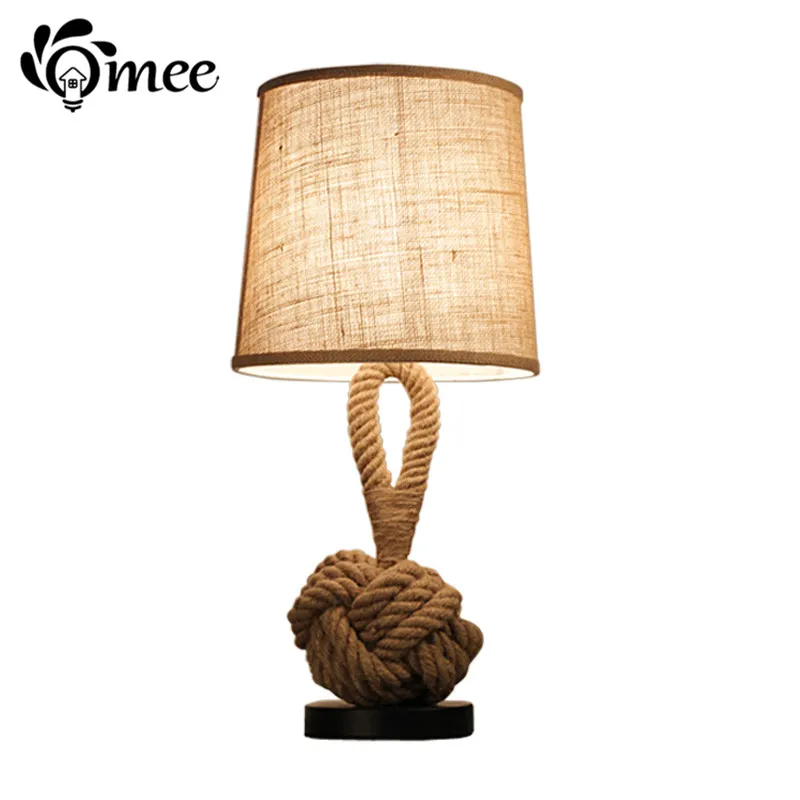 Винтажный веревочный Настольный светильник для домашнего кабинета настольные
