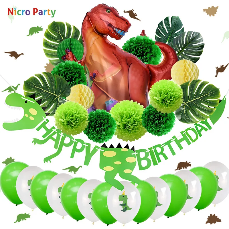 Nicro 32 шт./компл. Детский комплект украшений для вечеринки с динозавром на день