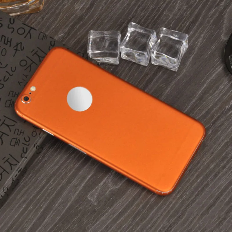 Orange Роскошная пленка, наклейка, кожаный чехол, ПВХ, наклейка для iPhone 6, 6 S, 7, 8 Plus, X Красный/золотой/синий/черный/фиолетовый/зеленый/оранжевый/розово-красный - Цвет: Orange