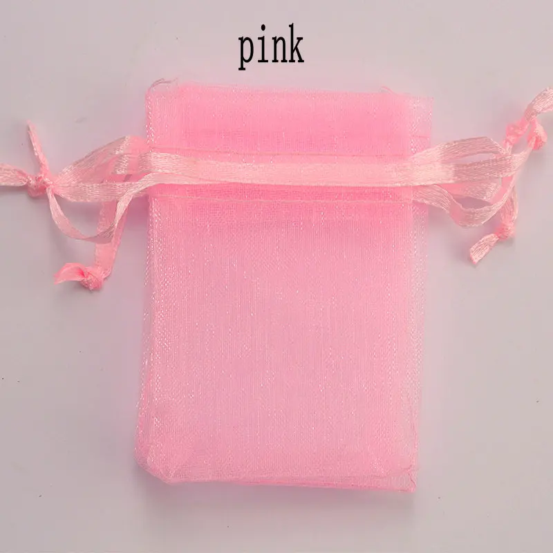 pink 16 цветов, 100 шт./лот, 9*12 см, органза, рождественские, свадебные подарочные сумки, мешок для конфет, упаковка ювелирных изделий, тянущиеся сумки и мешочек из органзы - Цвет: pink