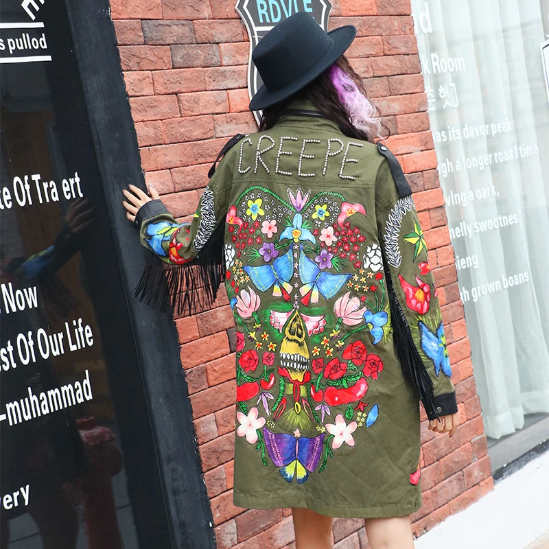 SexeMara/Корейская ветровка на молнии с заклепками и принтом|korean windbreaker|windbreaker