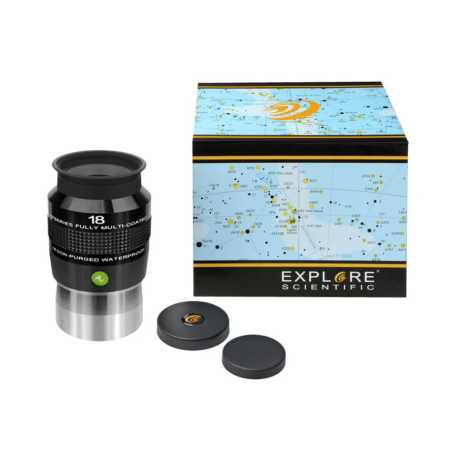 New Explore Scientific Eyepiece 82 градусов Extreme Wide Field Waterproof 2inch 18mm аргон очищенный EMD coating|explore