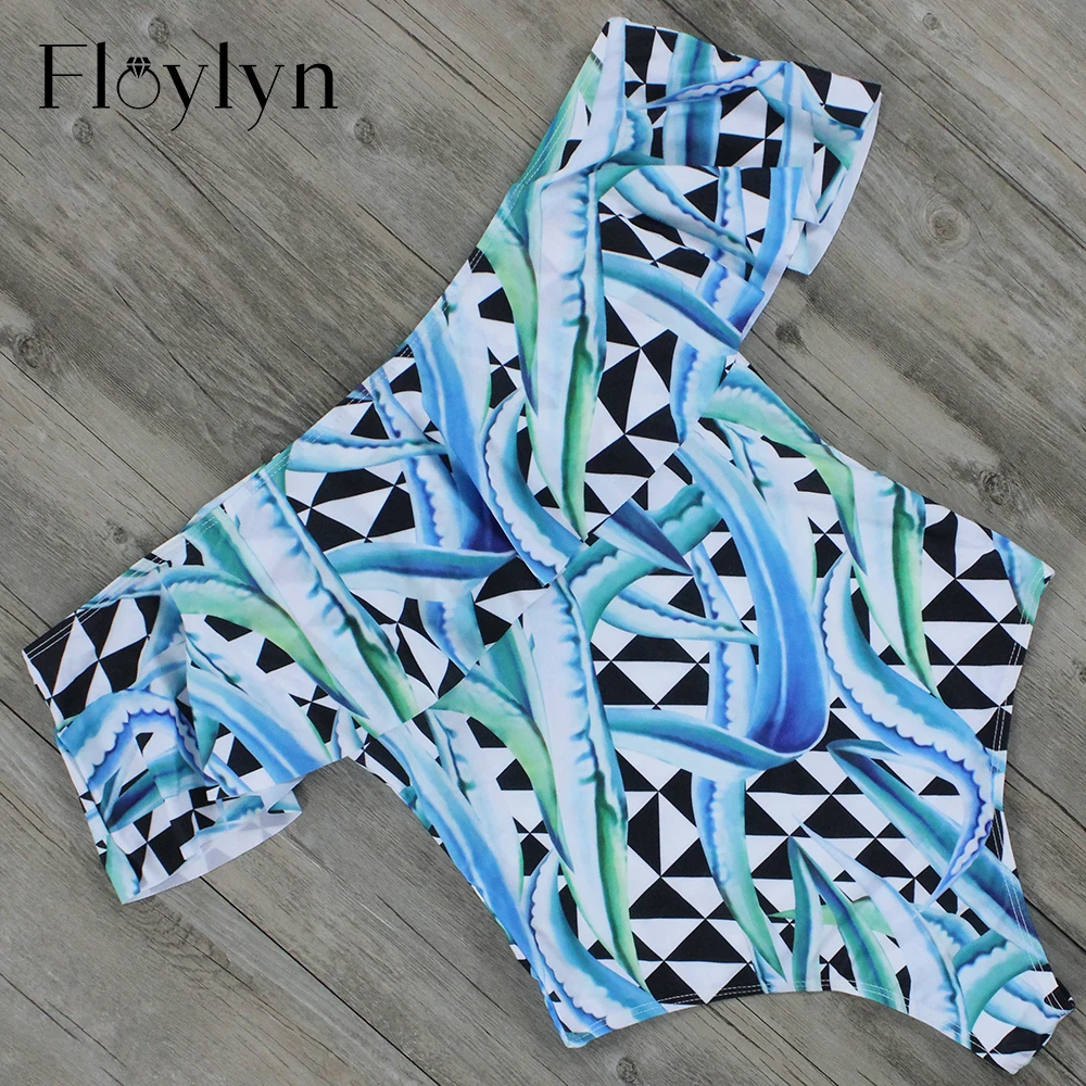 Сексуальный цельный купальник Floylyn 2017 женский боди с принтом монокини винтажный