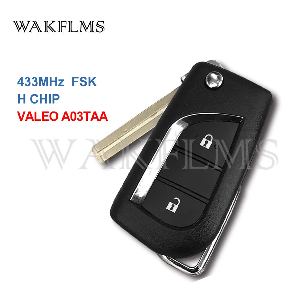2 кнопки дистанционный ключ брелок от машины для Peugeot 108 Citroen C1 433MHz H Chip No Mark