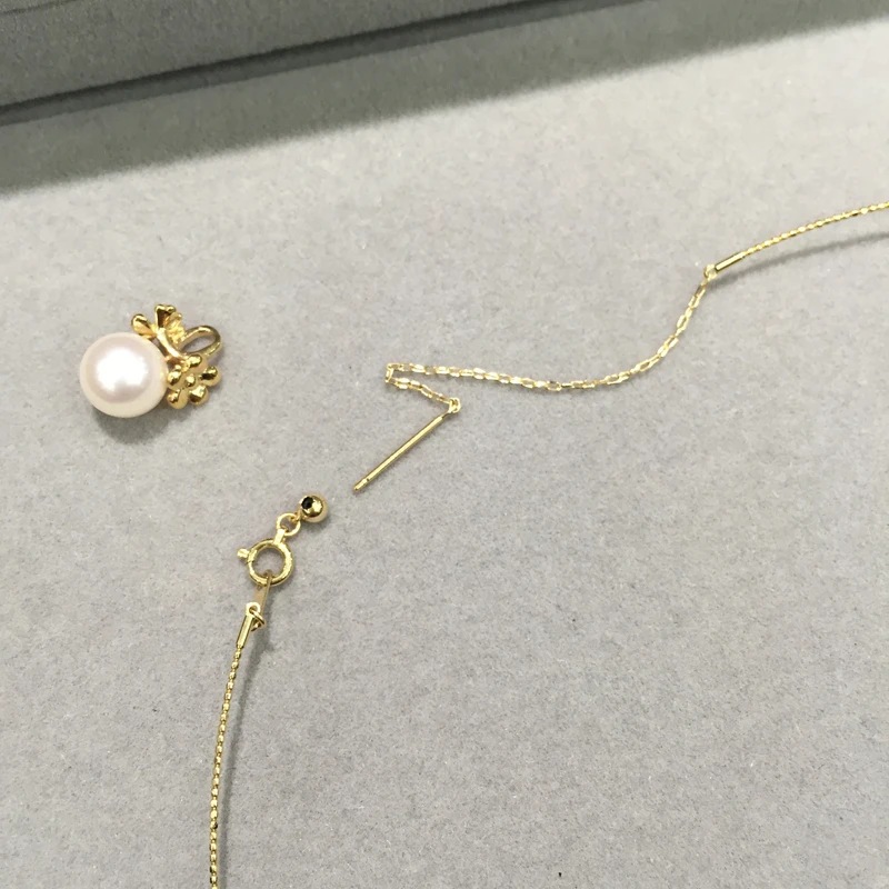 18K Gold Necklace Simple Style Adjustable Size It can match with any pendant or lucky beads Fine Jewelry torques | Украшения и