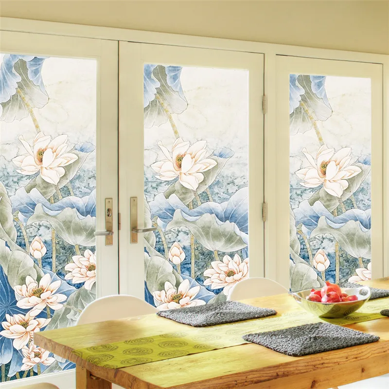 Бесплатная доставка размер на заказ декоративная стеклянная оконная пленка