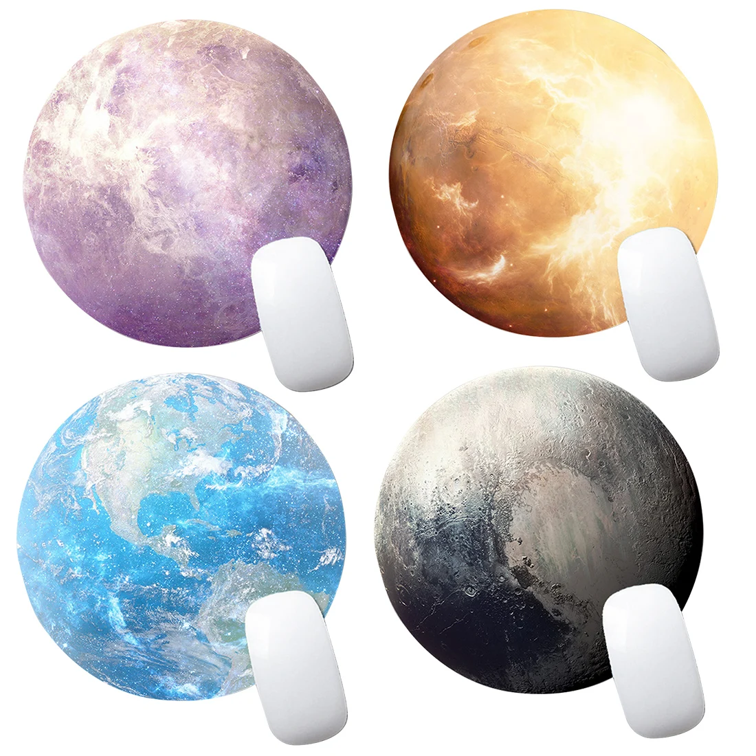 Etmakit 1 шт. коврик серии Planet с круговой для мыши в стиле Earth/Venus/Mars/Mercury/Jupiter/Pluto/Rainbow