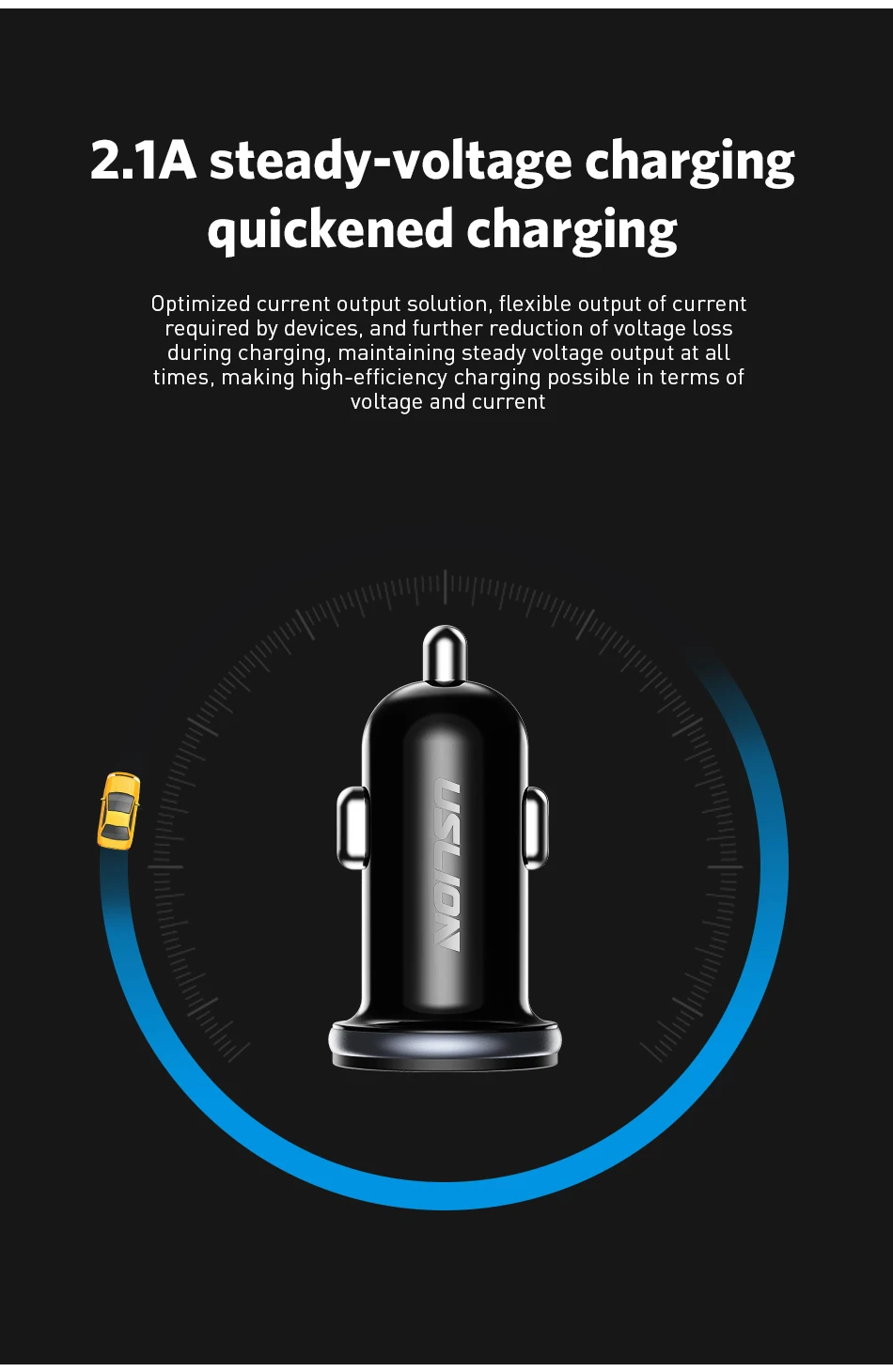 USLION Dual USB Car Charger For Mobile Phone Tablet GPS Mini Car-Charger for iPhone Huawei Xiaomi Samsung Charger Adapter in Car