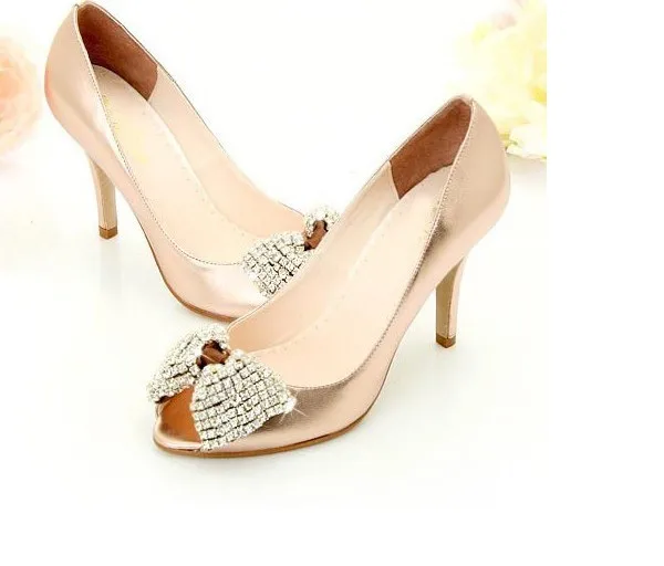 

2018 Summer Popular Rhinestone bridal party wedding shoes women comfortable Gold Sparkling Shining Sheepskin Women Shoes