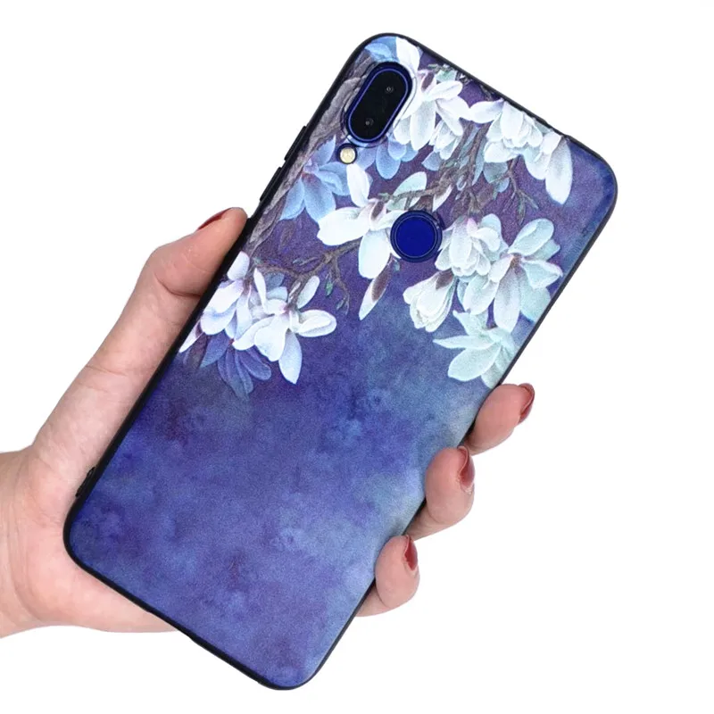 Чехол для Xiaomi Redmi Note 7 силиконовый 3d мягкий рельеф ТПУ чехол телефона Pro