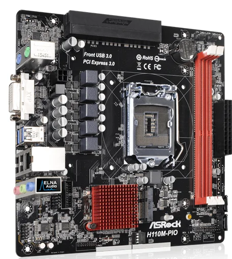 ASRock H110M-PIO one machine industrial control side plug-in graphics card   uDTX