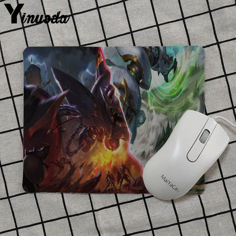 No Lock Edge18x22cm Yinuoda Blitzcrank Лига Легенд резиновая Мышь прочный рабочего стола Мышь pad против скольжения ноутбука PC Мыши Мат Мышь аниме - Цвет: No Lock Edge18x22cm