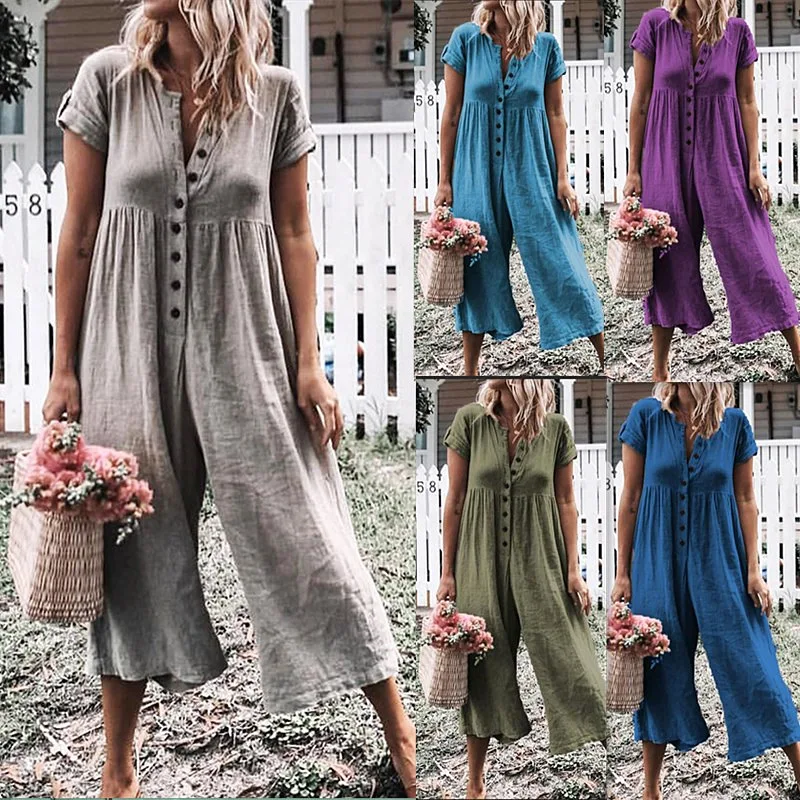 Для женщин свободный женский комбинезон с v образным вырезом сексуальное