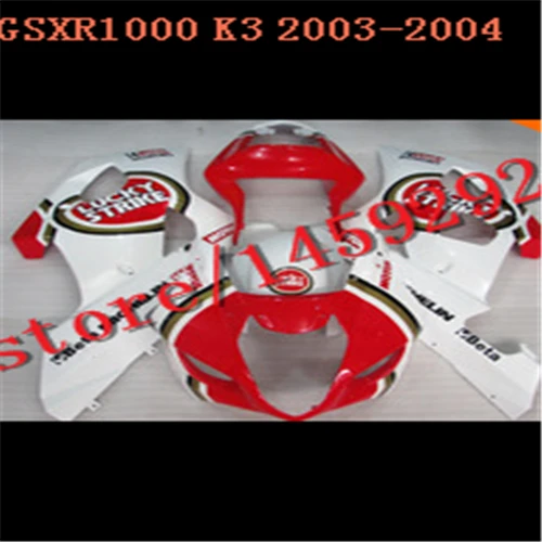 

Injection For A GSXR1000 2003 2004 red white GSX R 1000 2003-2004 mold GSX-R 1000 03 04 K3 ABS Fairing Set Plastic Kit Ning