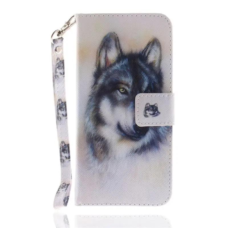 Wolf Чехол-книжка для телефона чехол для huawei Y6 P20 Pro P8 P9 Lite Mini Honor 8 10 9 Lite Nova 2i 3e модный кошелек с собакой Coque DP26G - Цвет: Wolf