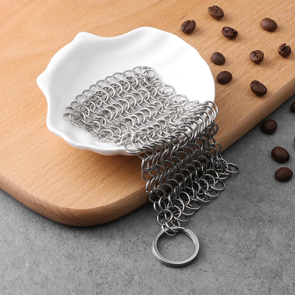 1 шт., нержавеющая сталь, Chainmail, ладонь, щетка, скруббер, кухонные гаджеты, инструмент для мытья, сковорода, блюдо, чаша, инструмент для чистки, кухонная посуда, аксессуары