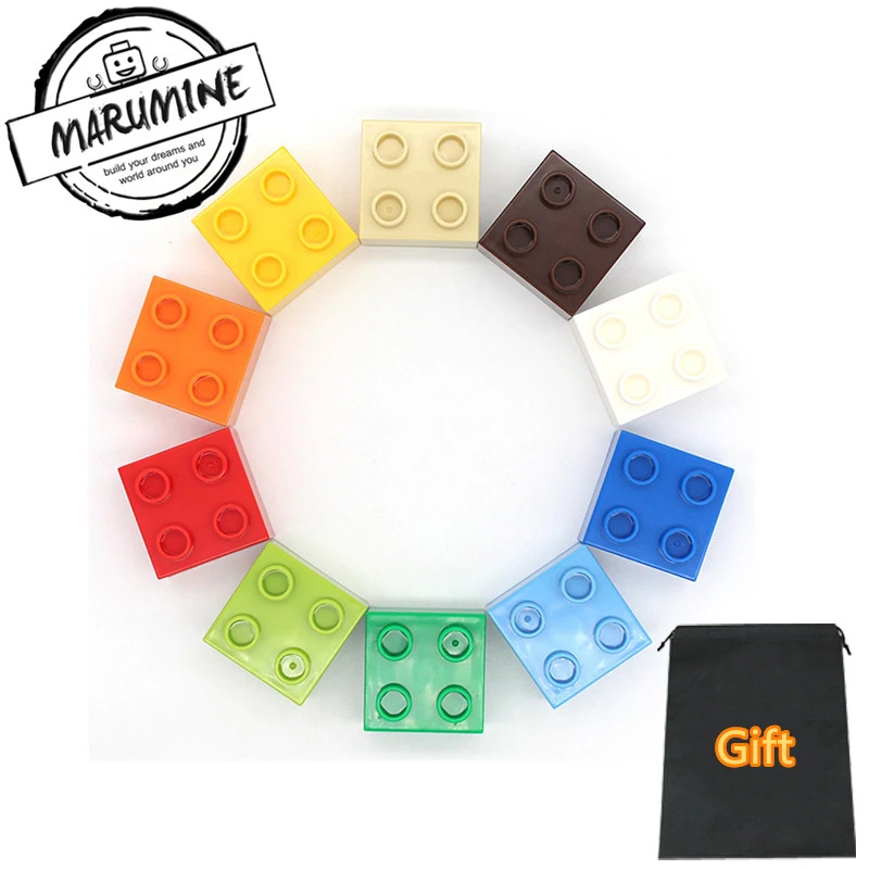 MARUMINE 2x2 Dots Duplo блок 50 шт./лот классические Строительные кирпичи объемные развивающие Technic игрушки подарок для детей