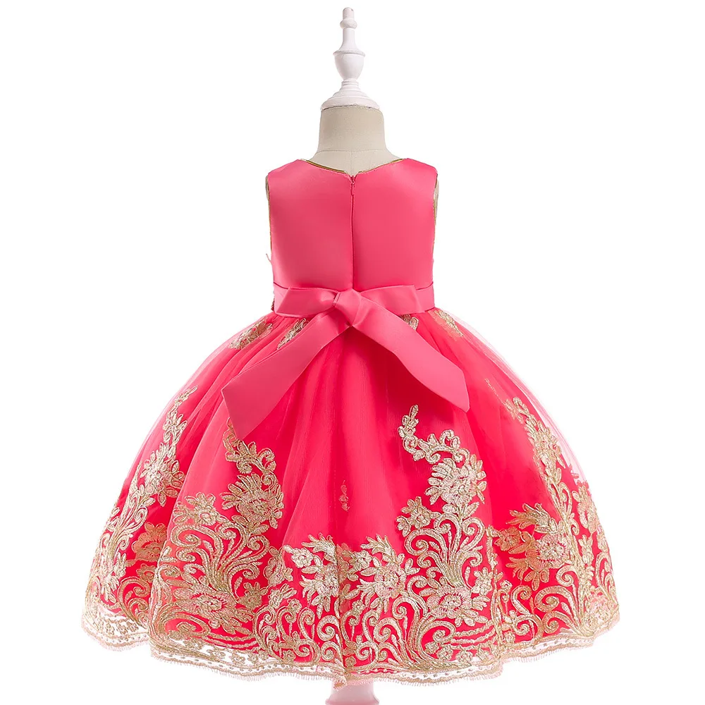 2019 Embroidery Flower Summer Girls Dress Baby Girl Toddler Clothes Kids Princess Wedding Party girls dresse Vestidos Robe Fille | Детская