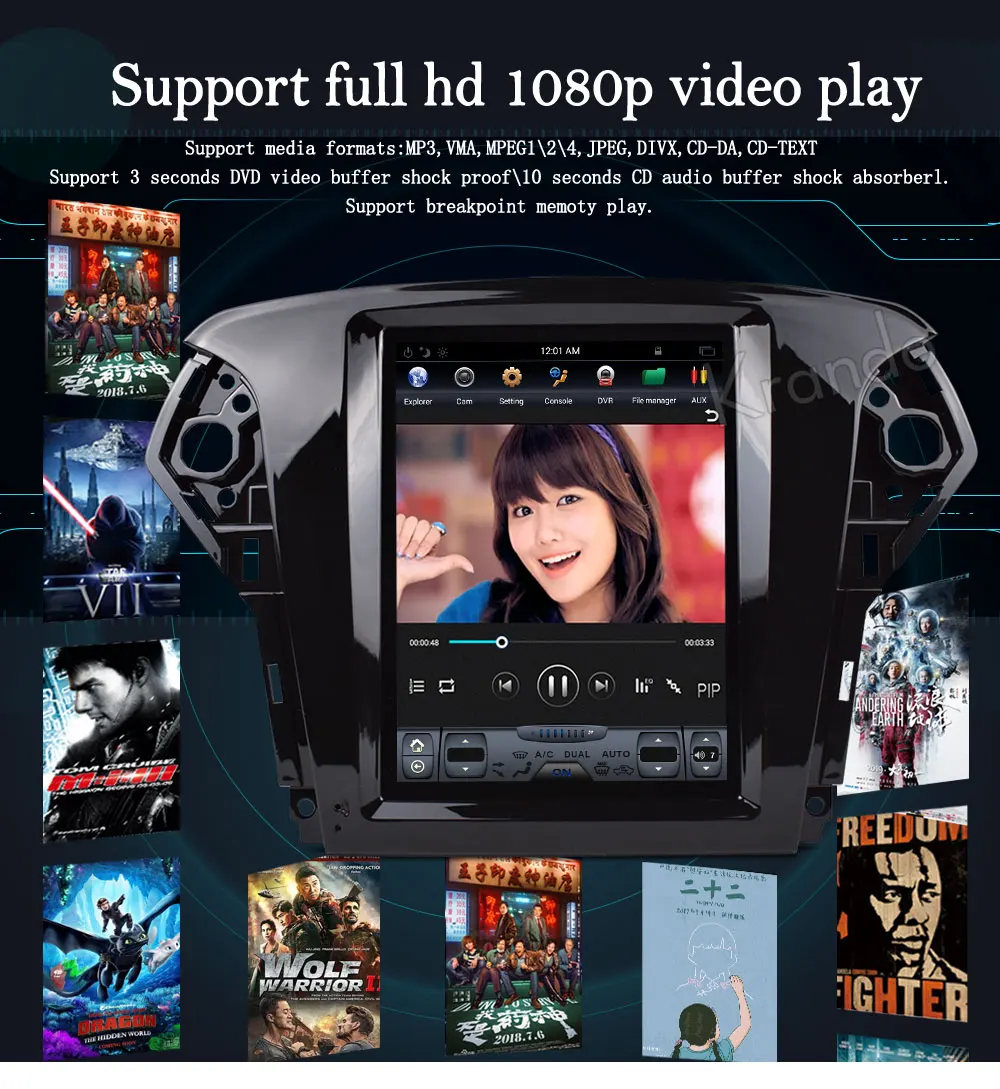 Krando Android 8,1 10," Tesla вертикальный экран Радио Навигация dvd для FORD Mondeo 2011-2013 развлекательная система плеер