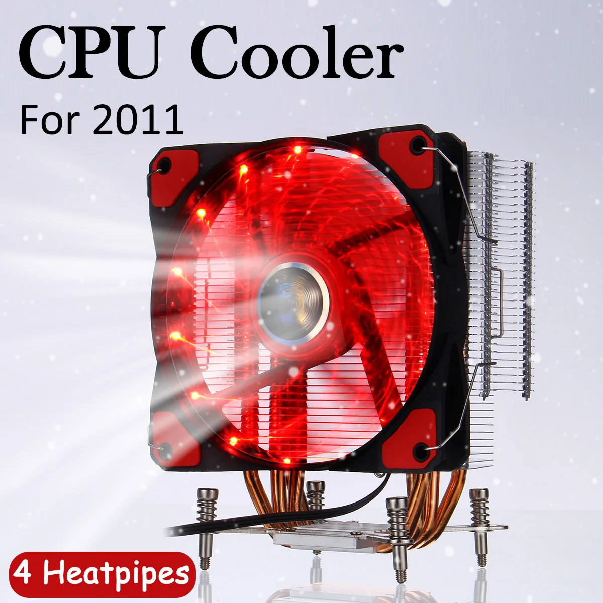 4 теплотрубки Процессор кулер для Intel LGA 2011 12 см вентилятор охлаждения Процессор RGB Вентилятор охлаждения ПК тихий Охлаждающий радиатор красный
